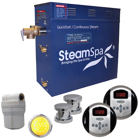Steamspa Royal 12 KW QuickStart Bath Generator in Polished Chrome RY1200CH